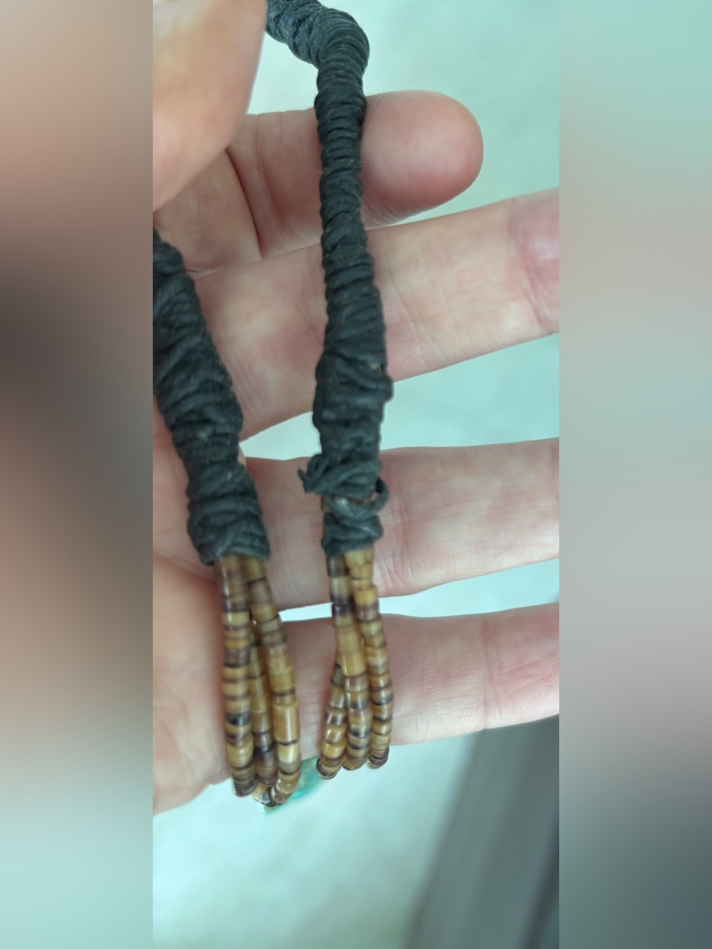 Vintage Native American 3 Strand Turquoise Nugget Heishi Necklace 32” - Picture 11 of 11